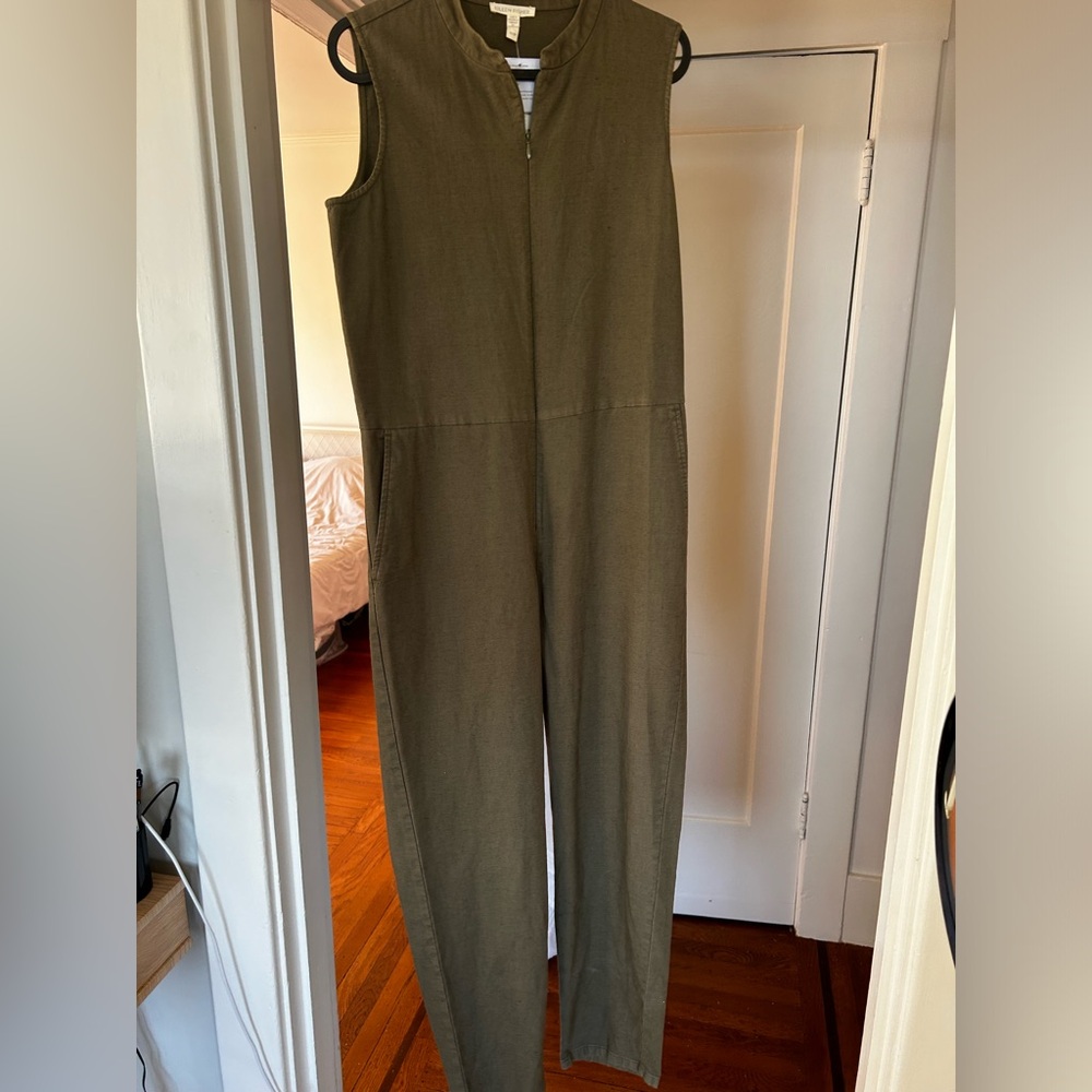 Eileen Fisher army/cargo/olive  style pantsuit organic cotton xs